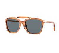 Persol Unisex PO0203S 960/R5 Lunettes de soleil Acétate Tortue Bleu Carré Normale