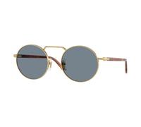 Persol Unisex PO1019S 113256 Lunettes de soleil Métal Or Bleu Carré Normale