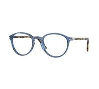 Persol Unisex PO3218V 1202 Montures optiques Acétate Bleu Transparent Pantos Normale