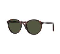Persol Unisex Persol PO3285S 24/31 Lunettes de soleil Acétate Tortue Vert Ronde Normale