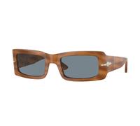 Persol Unisex PO3332S FRANCIS 960/56 Lunettes de soleil Acétate Tortue Bleu Carré Normale Antireflet