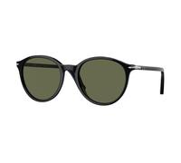 Persol Unisex PO3350S 95/58 Lunettes de soleil Acétate Noir Vert Pantos Polarisé