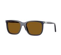 Persol Unisex PO3357S RENZO 121733 Lunettes de soleil Acétate Bleu Marron Carré Normale