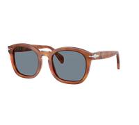 Persol Unisex Sunglass PO0082S - Couleur du Monture: Terre de Sienne, Couleur de Lentille: Bleu clair
