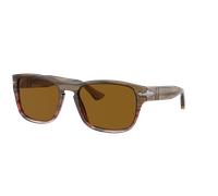 Persol Unisex Sunglass PO3341S - Couleur du Monture: Brun rayé rouge dégradé, Couleur de Lentille: Brun