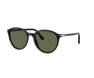Persol Unisex Sunglass PO3350S - Couleur du Monture: Noir, Couleur de Lentille: Polarisé Vert