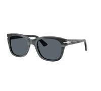 Persol Unisex Sunglass PO3372S - Couleur du Monture: Rayé Gris, Couleur de Lentille: Bleu