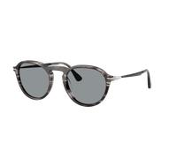 Persol Unisex Sunglass PO3383S - Couleur du Monture: Striped Black & Grey, Couleur de Lentille: Bleu