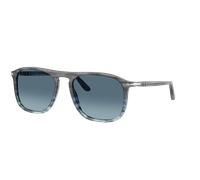 Persol Unisex Sunglass PO3392S - Couleur du Monture: Gris rayé bleu dégradé, Couleur de Lentille: Bleu dégradé Azur