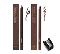 Persona Eyeliner Pencil Waterproof,24 Hr Waterproof Eyeliner Duo Sharpenable Eye Pencil,Plum Waterproof Eyeliners,No Smudging, Fading, Smooth And Easy To Color (Brown+Stone)