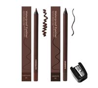 Persona Eyeliner Pencil Waterproof,24 Hr Waterproof Eyeliner Duo Sharpenable Eye Pencil,Plum Waterproof Eyeliners,No Smudging, Fading, Smooth And Easy To Color (Graphite+Chocolate)