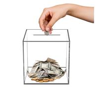 Personal Finance Saver - Stockage d'argent pour - En plastique rigide - Transparent - Outil de budget - Banc de cochons pour adultes - Pour l'argent réel - Pour et adultes