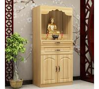 Personal Shrine Meditation Table, Puja Table with Pull-Out Storage Board, Altar Tables with Storage Drawers for Prayers, Rituals, Divination(Brown,166x60cm/65.4x23.6in)