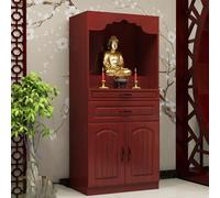 Personal Shrine Meditation Table, Puja Table with Pull-Out Storage Board, Altar Tables with Storage Drawers for Prayers, Rituals, Divination(Red,166x50cm/65.4x19.7in)