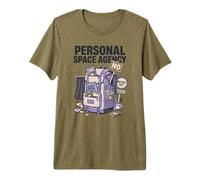 Personal Space Agency Introverti Alone Time Humour T-Shirt Haut de Gamme
