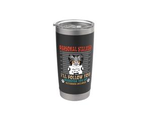 Personal Stalker Dog Papillion Je te suivrai Amoureux des Gobelet isotherme en acier inoxydable double paroi