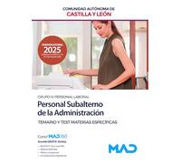 Personal Subalterno de la Administración de la Comunidad de Castilla y León (Grupo IV Personal Laboral). Materias Específicas Temario y Test