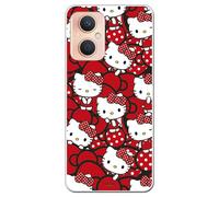Personalaizer Coque compatible pour OPPO A96 5G - Reno 8 Lite avec motif Hello Kitty et nœuds rouges et pois - Style kawaii - Coque en silicone TPU souple transparente