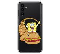 Personalaizer Coque compatible Samsung Galaxy A13 5G - M13 4G - A04S - Design enfant Bob l'éponge sur hamburgers - Coque silicone TPU souple transparente