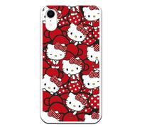Personalaizer Coque d'origine Compatible avec iPhone XR avec Un Motif Hello Kitty Nœuds Rouges et Topos
