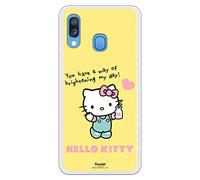Personalaizer Coque d'origine compatible avec Samsung Galaxy A20E - Hello Kitty fond jaune