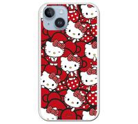 Personalaizer Coque iPhone 14 Plus Motif Hello Kitty Nœuds Rouges et Topos