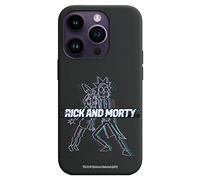 Personalaizer Coque iPhone 14 Pro Noir avec Un Motif Rick et Morty Glitch