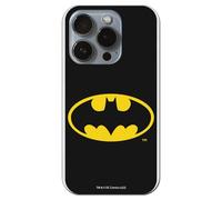 Personalaizer Coque Officielle Batman Compatible avec iPhone 15 Pro - Coque en Silicone TPU Souple Transparente - Motif Logo Classique