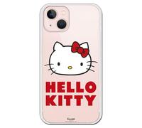 Personalaizer Coque Officielle Hello Kitty Compatible avec iPhone 14 - Silicone TPU Souple Transparent avec Motif sur Rose