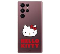 Personalaizer Coque Officielle Hello Kitty Compatible avec Samsung Galaxy S22 Ultra - Silicone TPU Souple Transparent avec Motif sur Rose