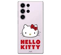 Personalaizer Coque Officielle Hello Kitty Compatible avec Samsung Galaxy S24 Ultra - Silicone TPU Souple Transparent avec Motif sur Rose