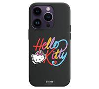 Personalaizer Coque Originale Compatible avec iPhone 14 Pro Noire Motif Hello Kitty Calligraphie