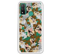 Personalaizer Coque pour Huawei P Smart 2020 Looney Tunes - Silicone souple gel (Patron Demonio Tasmania avec fond transparent)