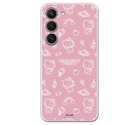 Personalaizer Coque Silicone Souple Transparente pour Samsung Galaxy S23 avec Motif Hello Kitty Rose - Coque TPU Compatible avec Samsung Galaxy S23