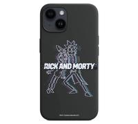 Personalaizer Coque Souple de Couleur Noire Compatible avec Smartphone iPhone 16 de Glitch de Rick & Morty