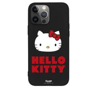 Personalaizer Coque Souple de Couleur Noire Compatible pour iPhone 15 Pro Max Logo Hello Kitty