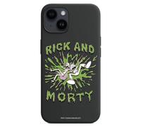 Personalaizer Coque Souple de Couleur Noire Compatible pour iPhone 15 Rick et Morty Acid