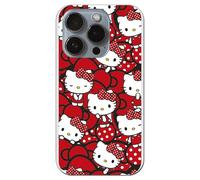 Personalaizer Coque Souple pour iPhone 15 Pro Hello Kitty avec nœuds et Pois