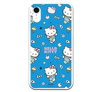 Personalaizer Housse en silicone flexible transparente pour iPhone XR avec design Hello Kitty et motif d'autocollants - Style Kawaii - Coque TPU
