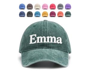 Personalised Baseball Cap Embroidered Name, Custom Embroidered Hat for Men Women, Trucker Caps for Holiday Birthday Custom Gift for Him Her Mum Dad (Olive Green)