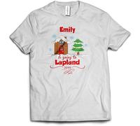 Personalised Going to Lapland T-Shirt - Christmas Tee Top Unisex Kid's Adult's Holiday Airport Outfit Gift Present Manches Courtes(Large)