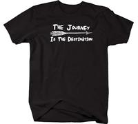 Personalised t Shirt UK -The Journey is The Destination Arrow Travel Adventure Quote Manches Courtes(Large)