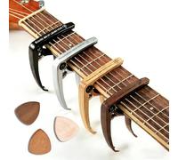 Personalisierter Capodastre Guitare, Individueller Gravur auf Metall und Holz, Mediator Gitarren Acoustique für Akustik und E-Gitarre, Geschenk für Gitarristen, Musiker (Capodastre 3)