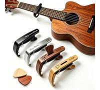 Personalisierter Kapodaster aus Holz für Musiker, Gitarren Capo | Gitarren Capo für Akustik- und E-Gitarre, Kapodaster mit edler Gravur und Holzmaserung, Gitarrenzubehör Geschenk für Musiker