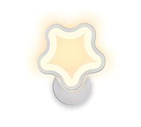 Personality Modern Lovely Sconce Wall Lamp Pentagonal Star Acrylic LED Lights Cold Light Warm Neutral White Iron Bracket Lighting Compatible with Children's Bedrooms Girl Bedside S (Neutral Light)