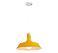 Personality Pendant Lights, Nostalgic Retro Industrial Style Chandelier, Single Head Metal Pot Lid Lighting Fixture, Minimalist Creative Hanging Lamp for Bedroom, Bedside, 's Room(Yellow)