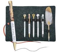 Personalized 6 Pcs Ballpoint Pen Set - Metal Crystal Diamond Pen Feather Quill Pens Fancy Pens, Custom Pens with Name for Christmas Birthday Gifts, Office School Supplies (Ballpoint Pen Set - White)