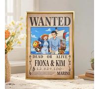 Personalized Anime Couple Portrait Photo Frame - Custom Bounty Wanted Poster Style Artwork from Photo, Unique Funny Gifts for Men Women, Xmas Anniversary Valentine’s Day Birthday or Home Décor Gift