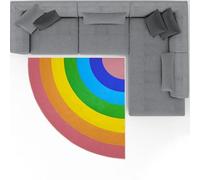 Personalized Corner Rugs Customized Pattern,Pink Orange Green Geometric Circles,Multicolour,200 x 200 cm,Indoor Carpet Room Decor for Teen Girls Bedroom Aesthetic Rug