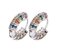 Personalized Creative Colorful Zirconia Wrap Earrings Setting Delicate Earrings Pâte Outil Outils Bijoux (White, One Size)